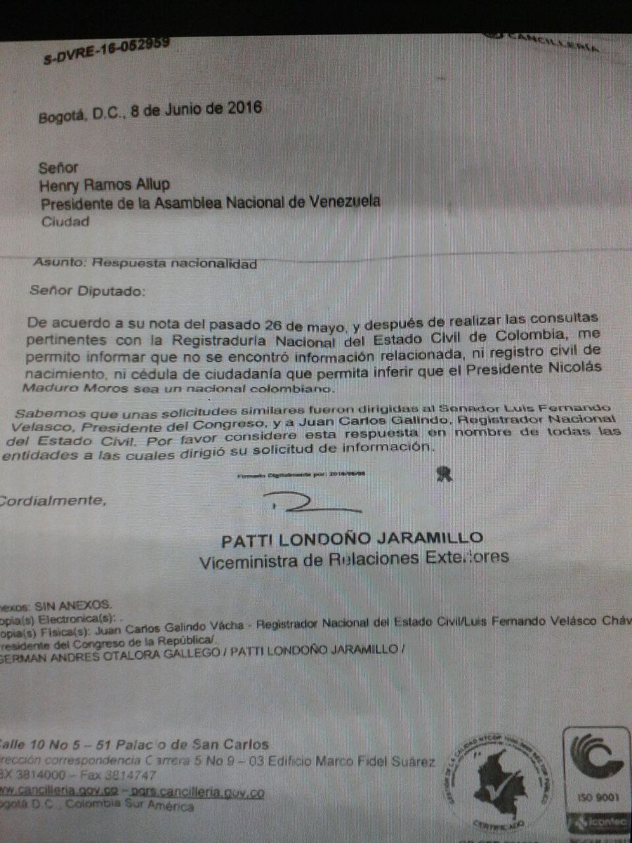 Corposalud_Mrd's tweet photo. Respuesta diplomática de la Cancillería Colombia na acerca de nuestro presidente @NicolasMaduro https://t.co/HwSwuUgmUx