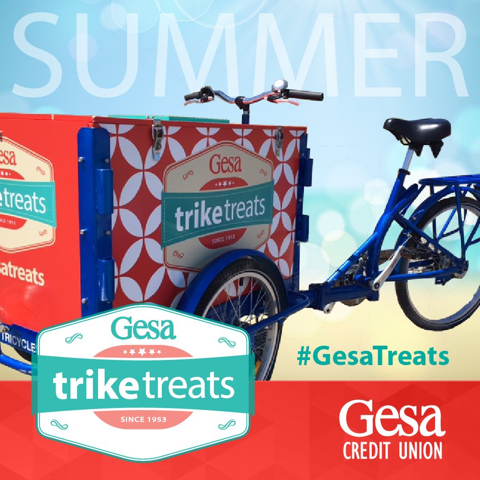 GesaCU's tweet photo. #TeamGesa will be cruising through Howard Amon Park today from 11 a.m. - 1 p.m.! Share your picture with #GesaTreats https://t.co/groLWlebmJ