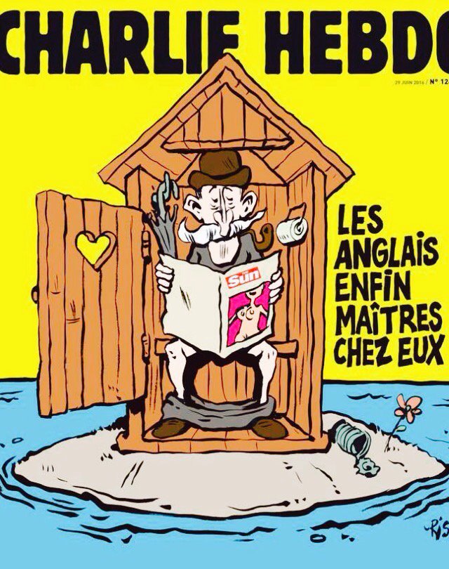 AgnesCPoirier's tweet photo. #CharlieHebdo on #Brexit "The Brits at last take back control" https://t.co/844dQ1tezm