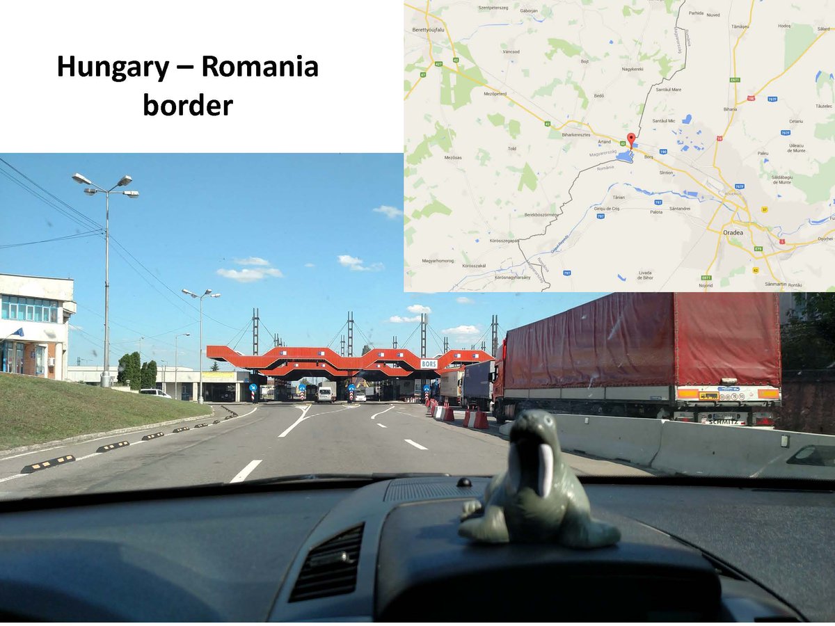 WM_WorldTrade's tweet photo. Trucks allow Winston &amp; Joco Varro to cut in line while crossing the Hungary-Romania Border #whereswinston https://t.co/UwfzFtp9JR