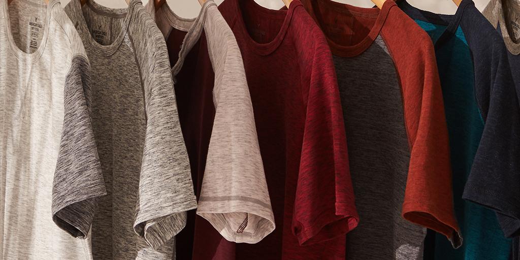 AEO's tweet image. Expertly constructed from moisture-wicking Active Flex Jersey for soft comfort &amp;amp; durability: on.ae.com/291sSlh