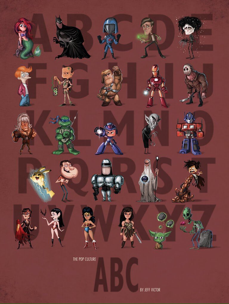 killer_kitsch's tweet image. The ABC of Pop Culture by Jeff Victor #GeekHour