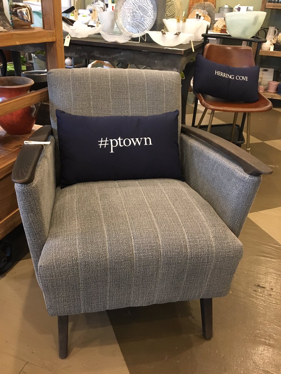 #newthisseason very comfortable and affordable Burton Chair and our new #ptown navy pillow! Get yours today.