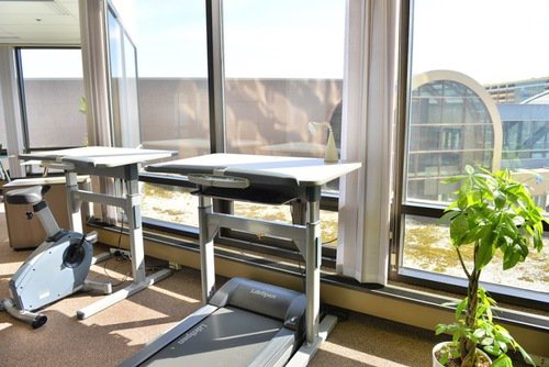 Incredible view <a href="/theboardroomak/">The Boardroom</a> from their LifeSpan treadmill and bike desks!