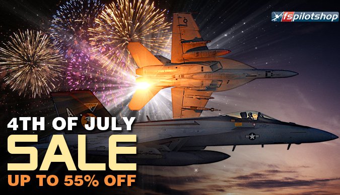 fspilotshop's tweet photo. Celebrate the 4th now w/ savings up to 55% Off! https://t.co/duHiDBkI5m #FSX #P3D #fsxsteam #xplane #flightsim https://t.co/irzEsoXltC