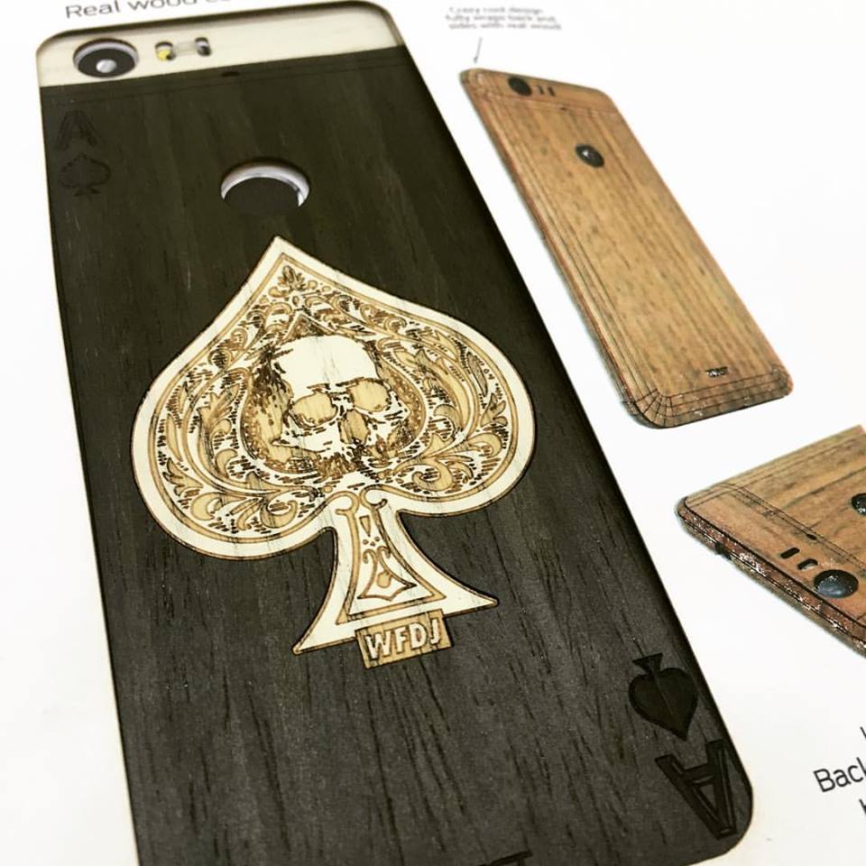 Toastmade's tweet photo. Custom cover of the day. Nexus 6P in ebony with ash inlay. #nexus #nexuscase #nexus_nation #ace #skull #wfdj #dope https://t.co/vEj1kxDxoo