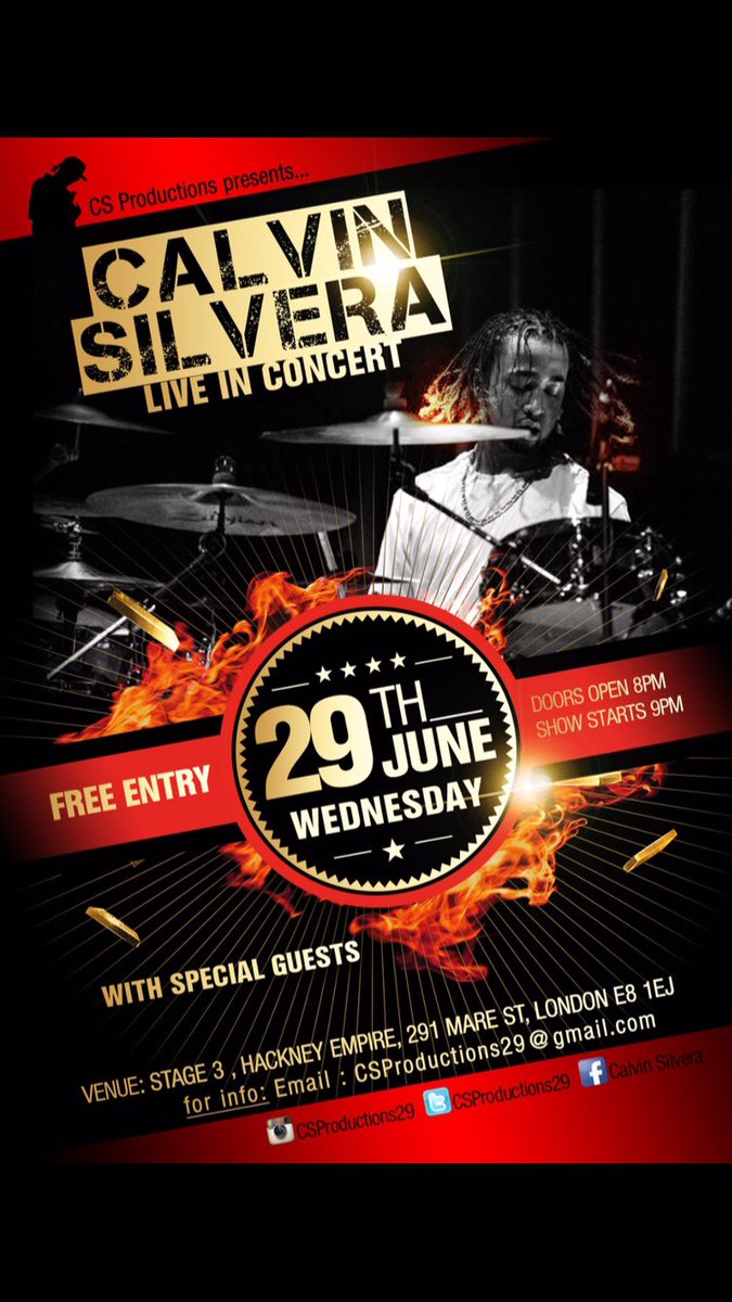 SilveraCalvin's tweet photo. Tomorrow Night! Calvin Silvera Live in Concert. Stage 3, Hackney Empire, 8pm!!! #CalvinSilvera https://t.co/lTumIwkAw3