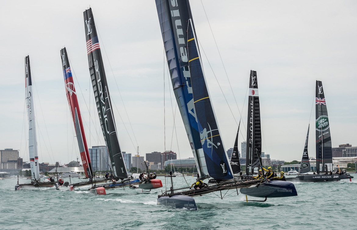 sailcouture's tweet photo. New on SailCouture! America’s Cup Sets Sail in the Windy City #LVACWS #AmericasCup #sailing https://t.co/z7cGRgTRzn https://t.co/HZSXD8Dn9X