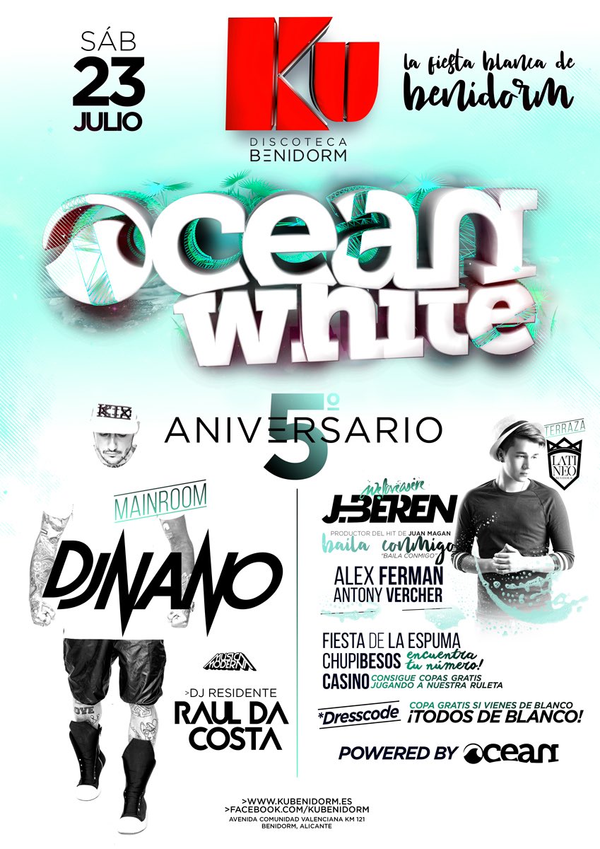 OceanParties's tweet photo. OCEAN WHITE!!! Sabado 23 de Julio en @kubenidorm junto con @djnanoshow y @JBerenMusic !! +Info:679644614 #LiadaEnKu https://t.co/CzOiHJrgK3