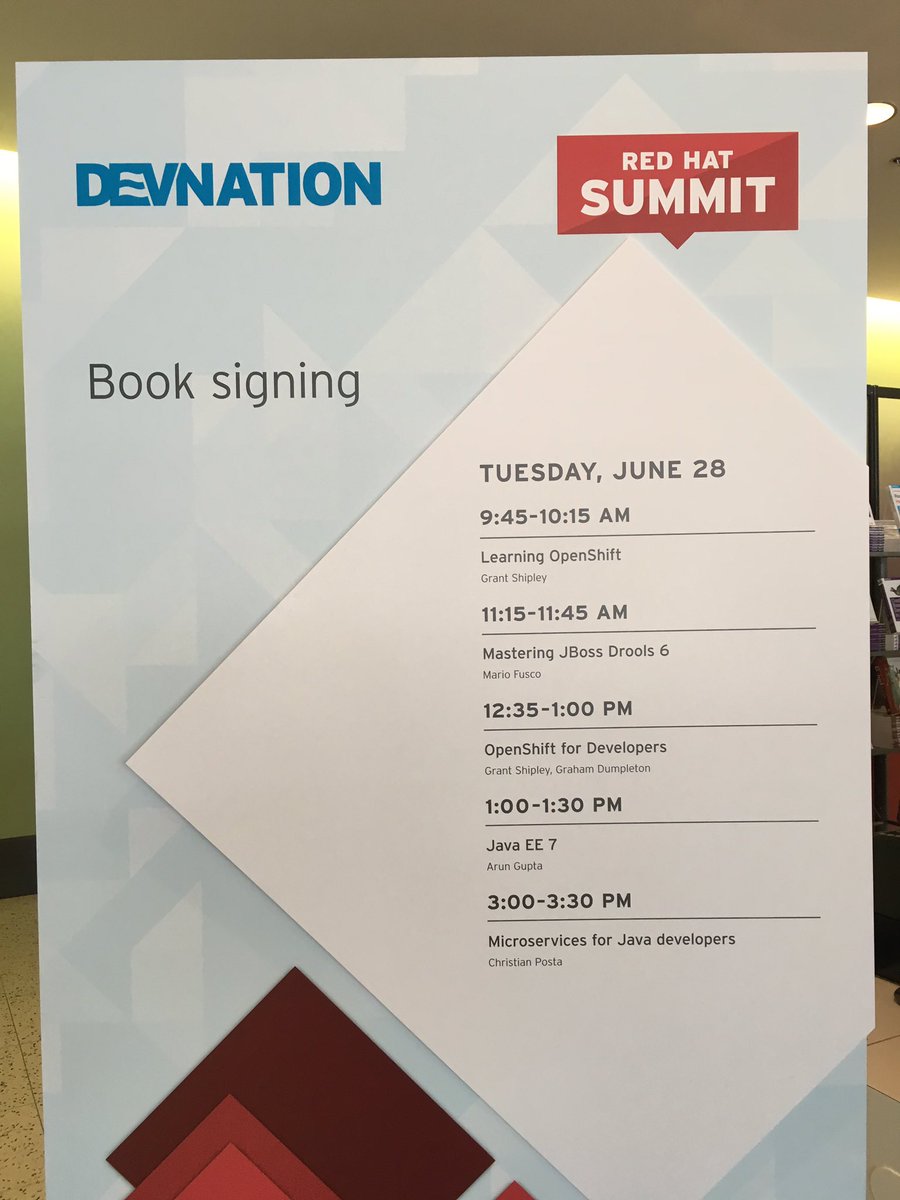 arungupta's tweet image. #JavaEE7 book signing at #RHSummit, reliving the memories of one of the best time as #devrel