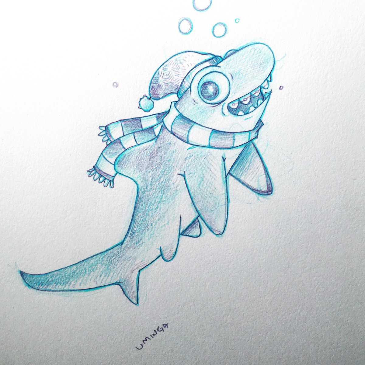 Uminga720's tweet image. #SharkWeek continues with today's #dailysketchesareback. Be sure to check out @BillyFowler &amp;amp; @Chrissie_Zullo too
