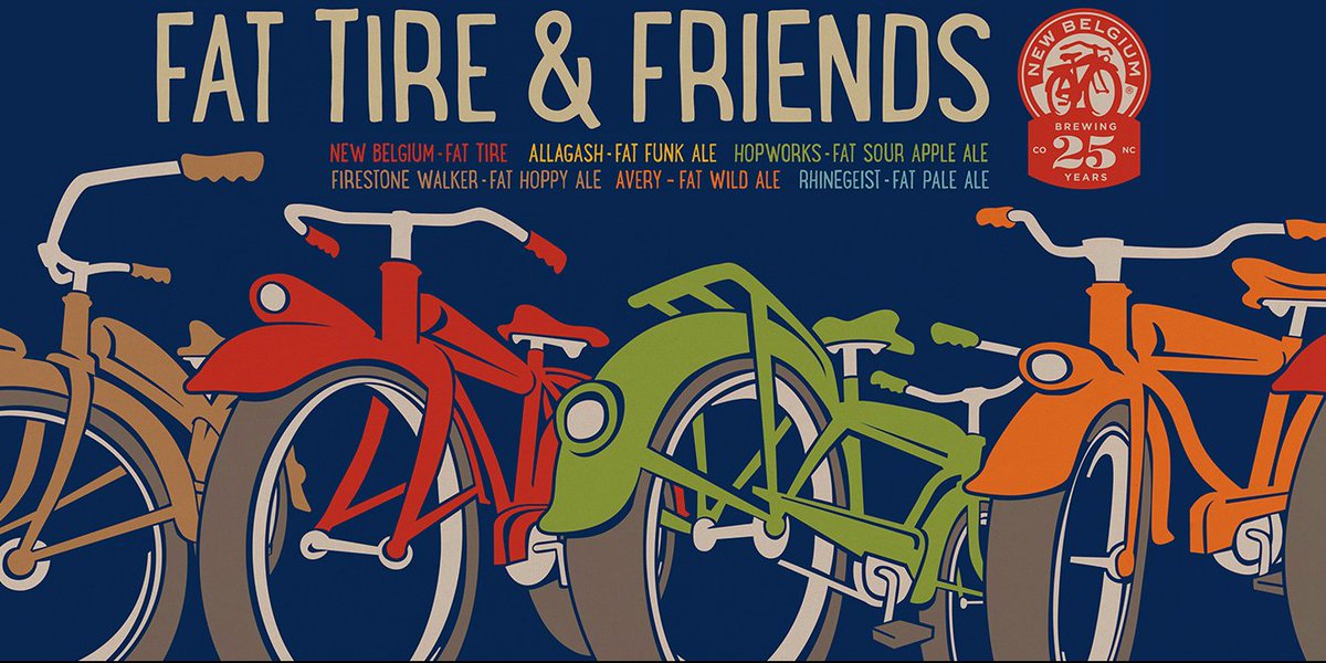 newbelgium's tweet image. We're celebrating our 25th anniversary with 6 different versions of our Fat Tire. More: bit.ly/28Z5vYC