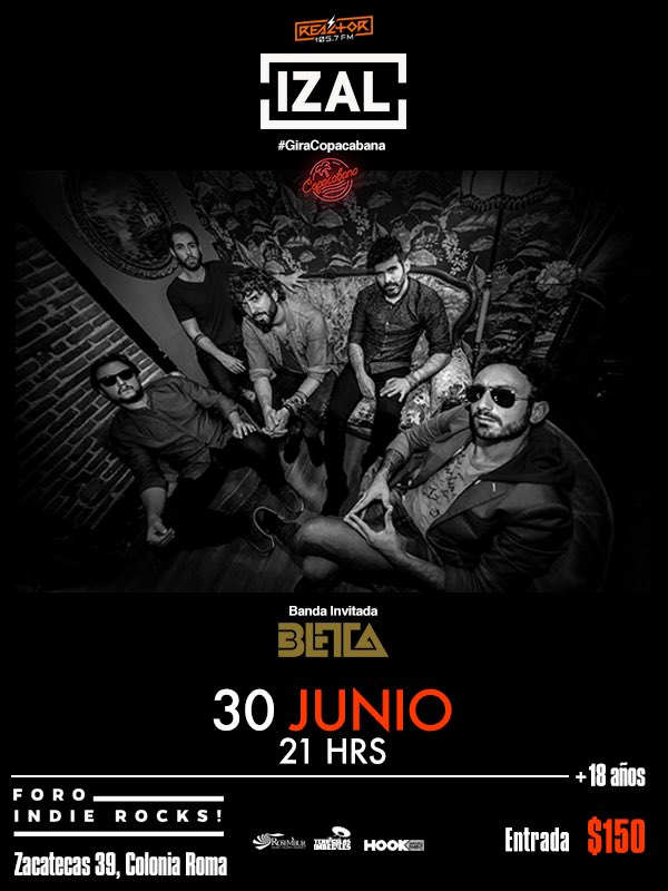 ¡<a href="/beta_mx/">BETA</a> abrirán el show de <a href="/IZALmusic/">IZAL</a> en <a href="/ForoIndierocks/">Foro Indie Rocks!</a>! Últimos boletos: bit.ly/1Um7oyo #GiraCopacaba