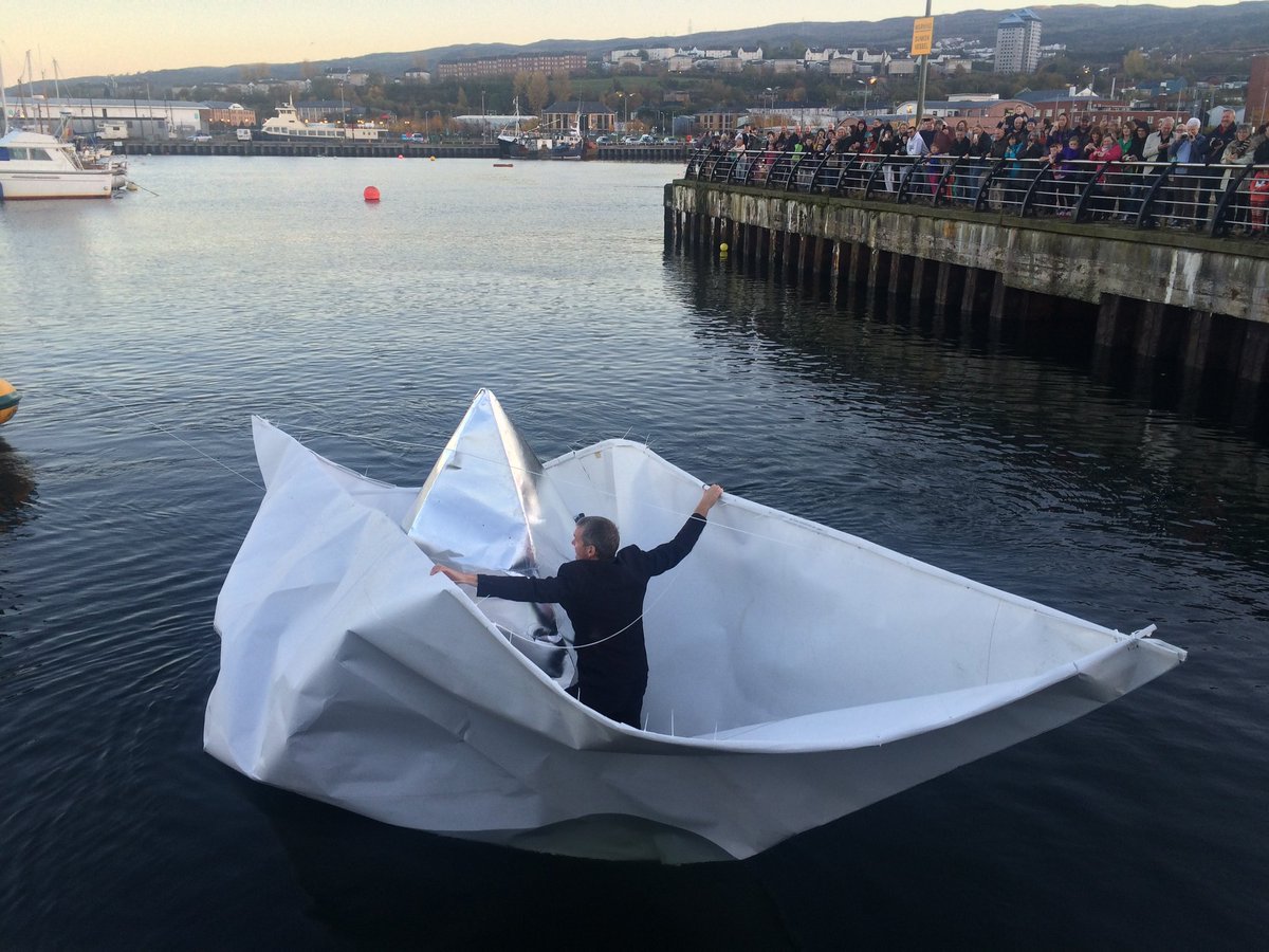 Seafest_ie's tweet photo. #GalwayHour #GoBusNonStop I mustn't forget the paper boat that will sail into the Harbour, Sat! Credit:AlexBattrell https://t.co/FTuRDpAvUm