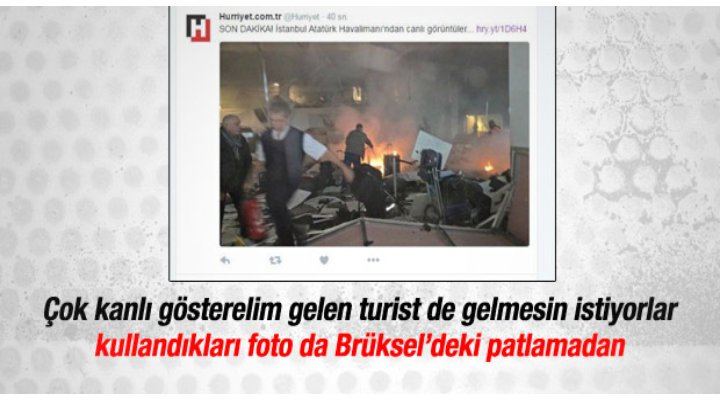 ensari622's tweet photo. Hürriyet Atatürk Havalimanı'nda ki Patlamayı Dehşetli Göstermek için Brüksel Fotosunu Paylaştı.. #terörelanetolsun https://t.co/wuIllBWCYb