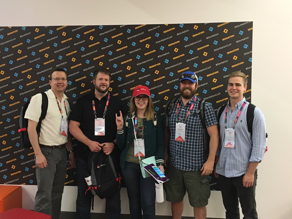 MikGue's tweet photo. A handsome bunch at #DevNationConf https://t.co/TlDlBgaGkA
