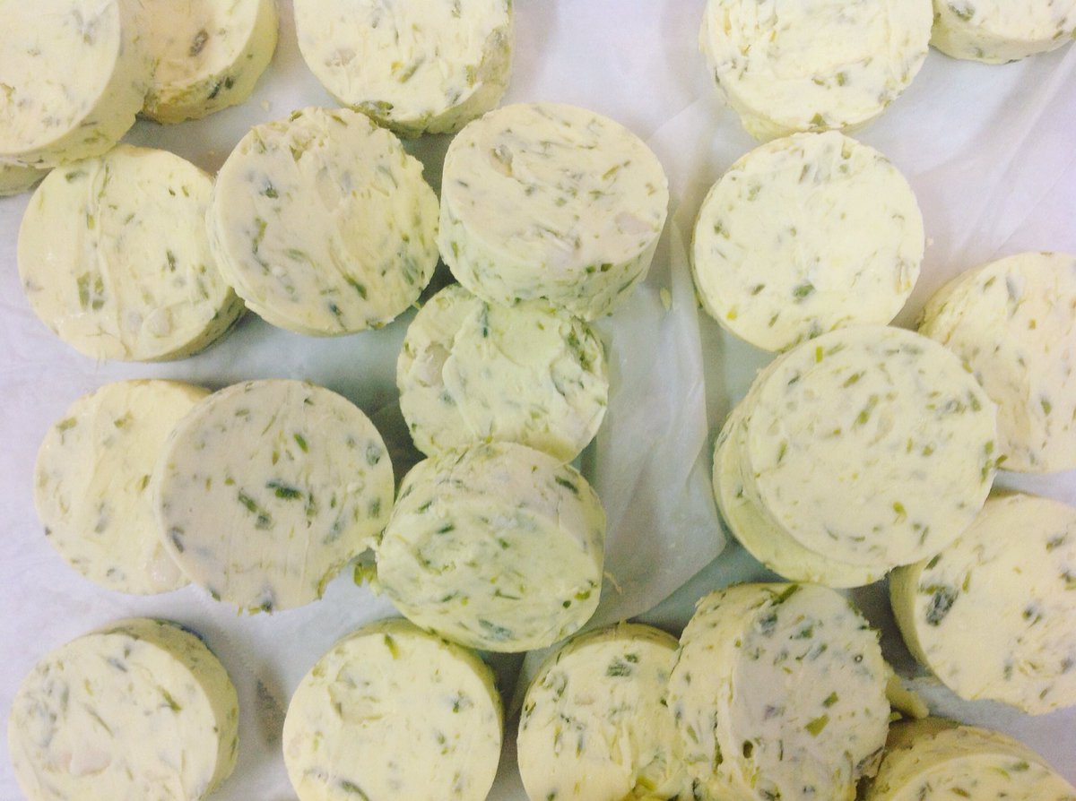 Triple garlic butter! Roast garlic, garlic scape, garlic salt. I'm at #MainStStationFM tomorrow. <a href="/VanMarkets/">Vancouver Farmers Markets</a>