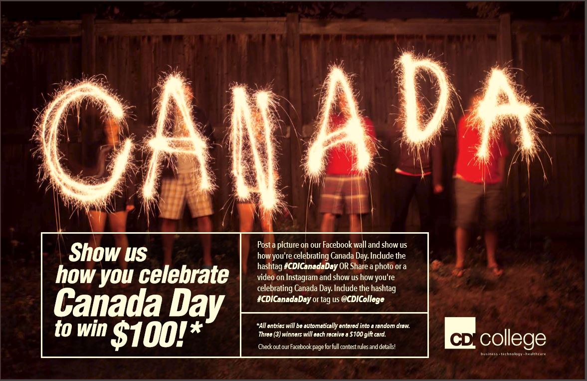 CDICollege's tweet photo. Show us how you celebrate Canada Day to win $100! Full details here: https://t.co/UGuPDllmQZ https://t.co/szp9RFnVba