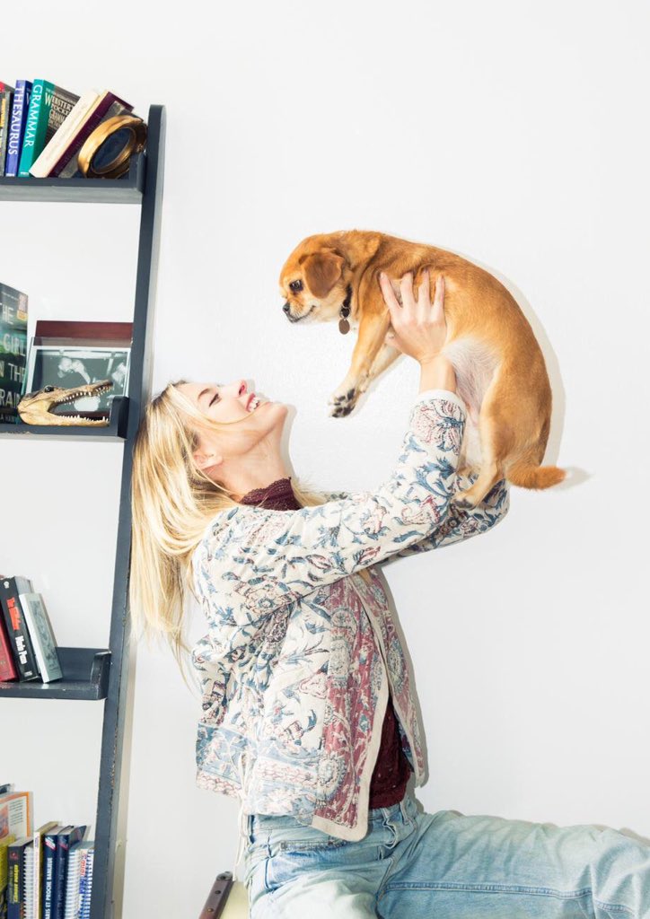 htmlMaggie's tweet photo. when you lose your shirt but you have a dog https://t.co/hogMwf8K3D