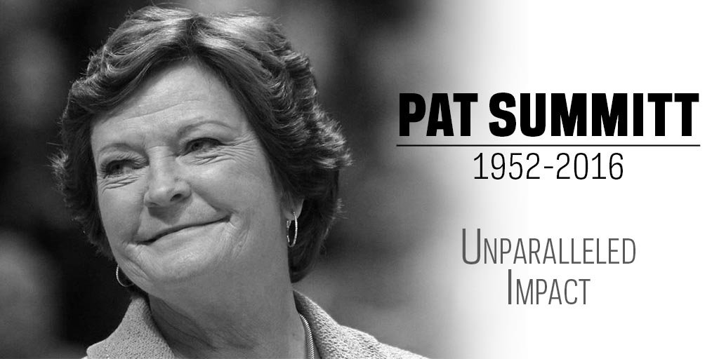 Our thoughts are w/ <a href="/LadyVol_Hoops/">Lady Vols Basketball</a> &amp; Coach Summitt's friends and family - her impact will never be forgotten. #Pat