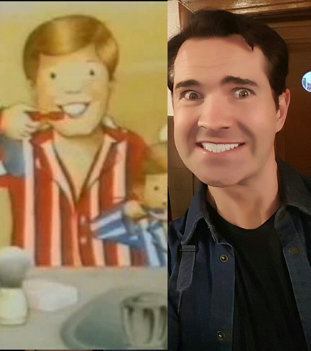 superdank83's tweet photo. @jimmycarr just got my selfie with you and realised you look just like the aqua fresh guy. https://t.co/uA21SpDdZB