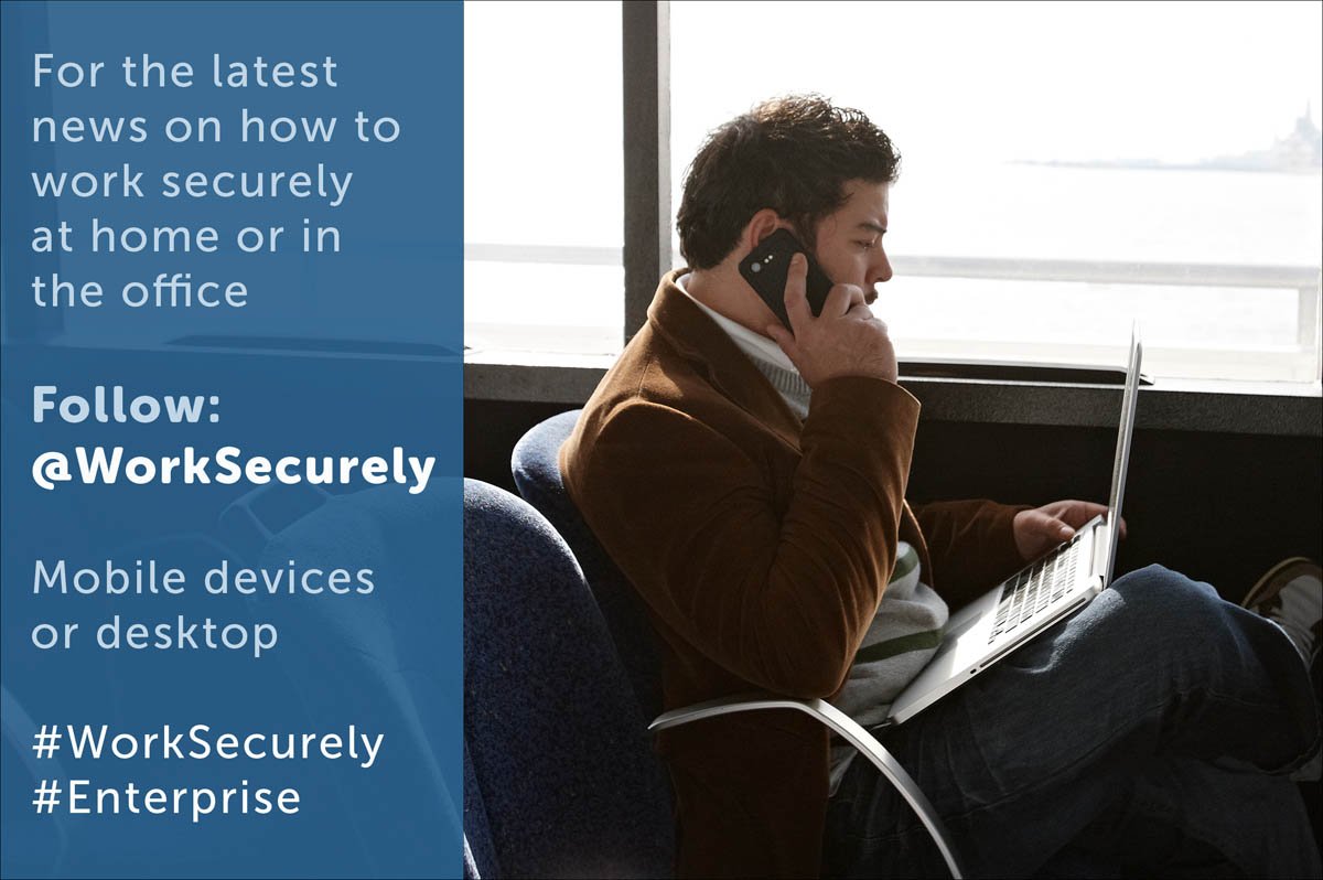 WorkSecurely's tweet photo. For News on how to #WorkSecurely - Follow @WorkSecurely – For at home, work, #mobile or desktop #BYOD #CYOD #WYOD https://t.co/GpyAskXbJP