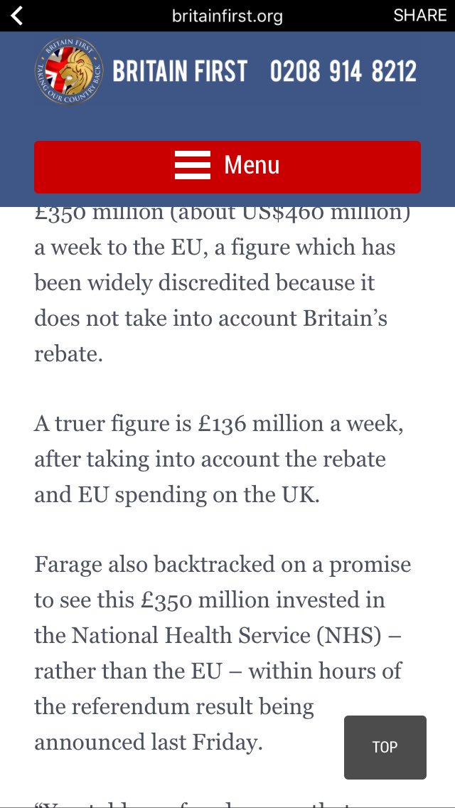 britfirstposts's tweet photo. Could have told your moron followers this before the vote #BritainFirstLogic https://t.co/bCFmTEepd2