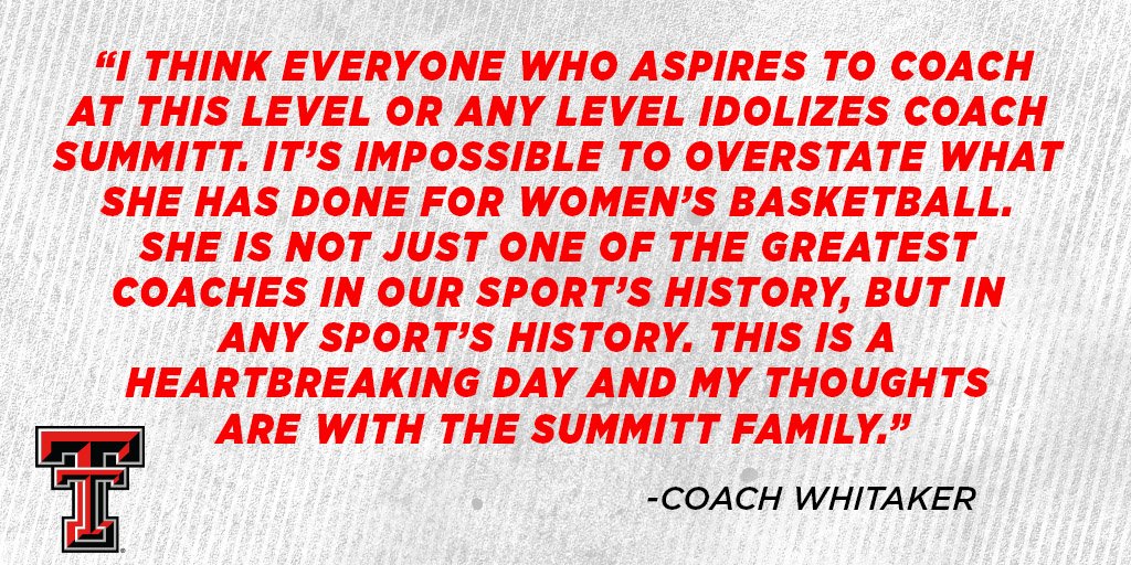 Our thoughts are with the Summitt Family. #RIPPatSummitt