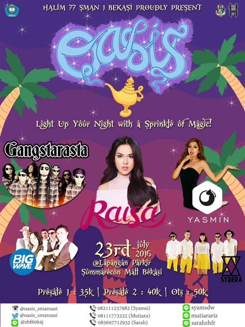 Jual Tiket OASIS9 LIMITED!!wa 08980190696 (putu) @yourRAISA_ID