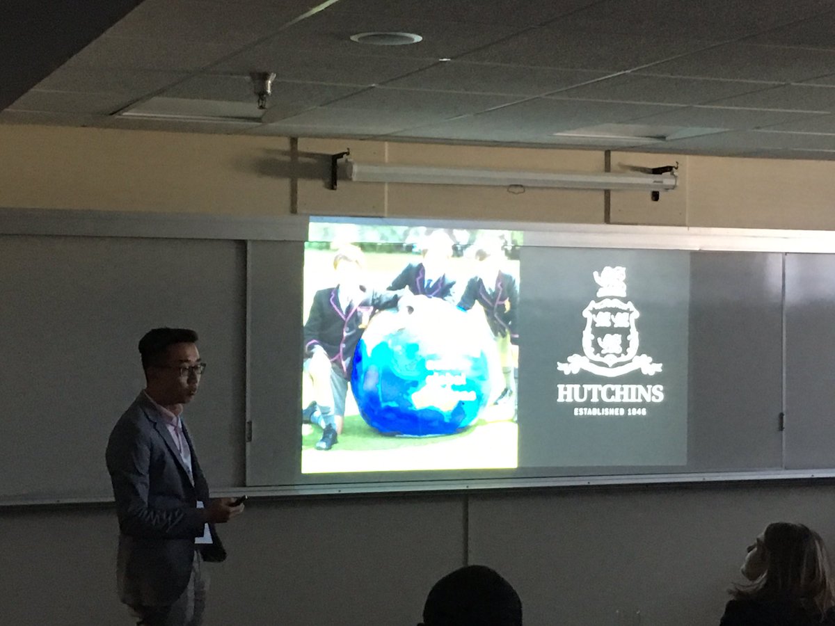 Erik Marr from <a href="/HutchinsSchool/">The Hutchins School</a> presenting action research at #IBSCAC global citizens