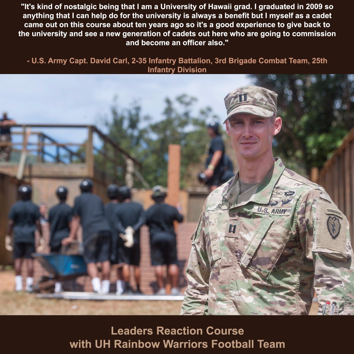 FacesofPACOM's tweet photo. #25thID #Soldiers train with #UH #RainbowWarriors football players at #SchofieldBarracks

@25ID  @USARPAC #PACOM https://t.co/eDWeJEoJon