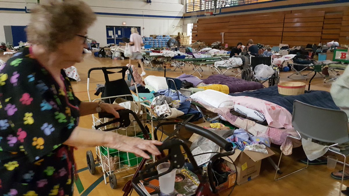 NatalieTennant's tweet photo. Went to visit Lue Chandler. One of 90 people at shelter at Capital HS with her daughter & son in law. #prayersforWV. https://t.co/nS4VUbzelJ