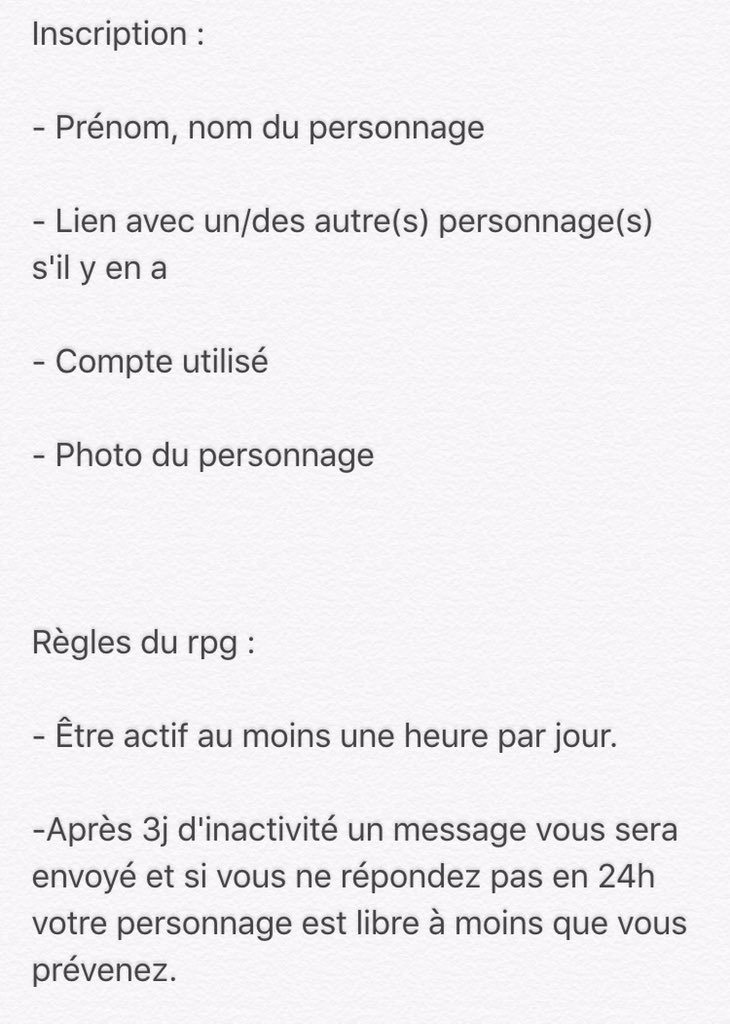 RPG_OITNB_FR's tweet photo. Fiche d'inscription + Règles du RPG https://t.co/K1aGYplt1o