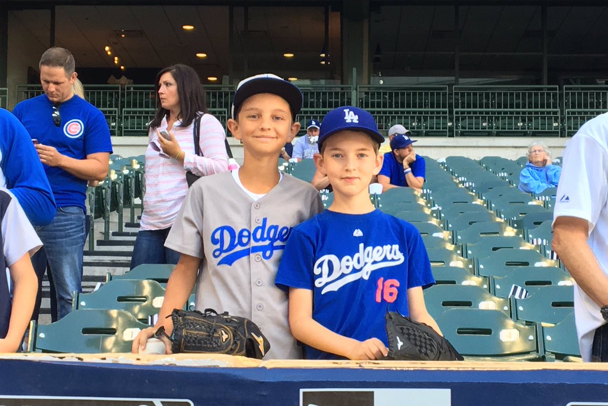 Dodgers's tweet image. #WeLoveLA at Miller Park!