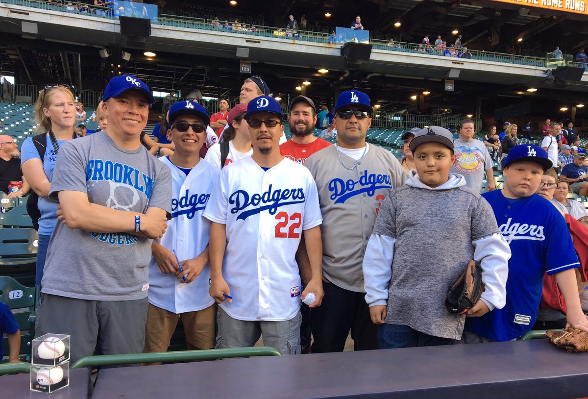 Dodgers's tweet image. #WeLoveLA at Miller Park!