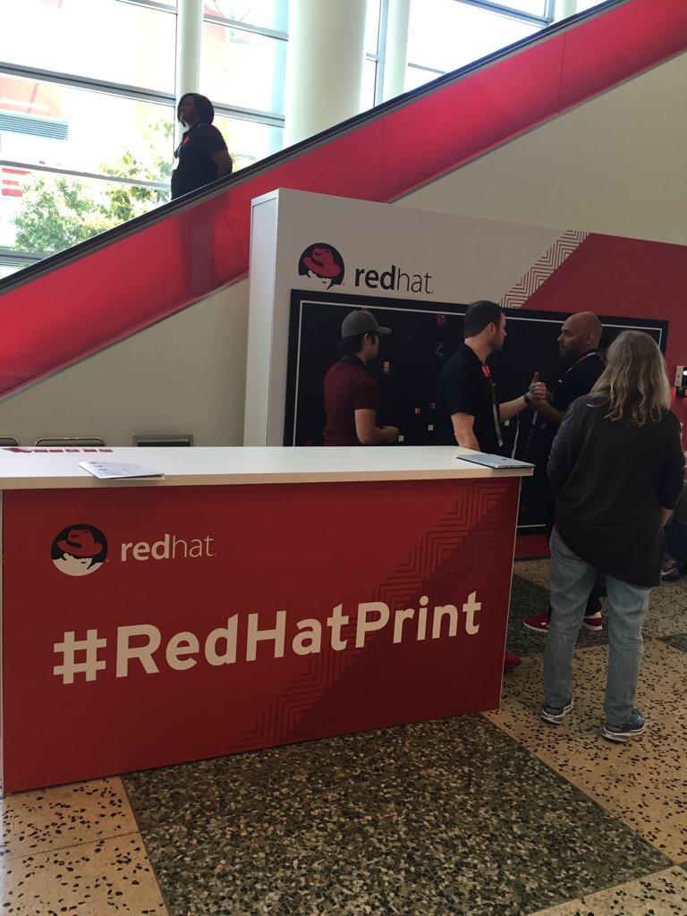 RedHatSummit's tweet photo. Use #RedHatPrint to get a photo on our mosaic & one printed out for yourself. #RHSummit https://t.co/mPmqKw7h4P