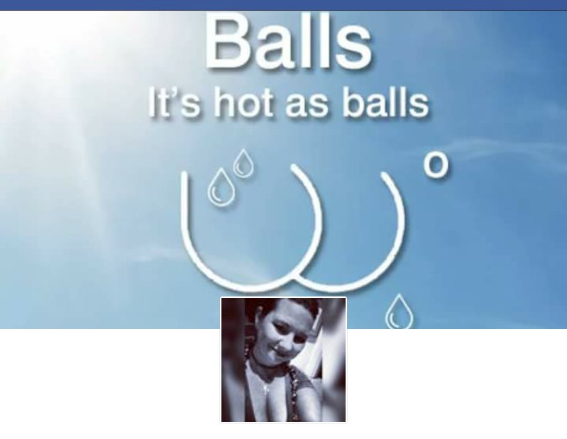 Nola_Smurfette's tweet photo. Temp in New Orleans today #hotasballs! #facebook gets #teabagged! #comedy #instafunny #girlsgonenola #schnanigans https://t.co/AfAsyetryE