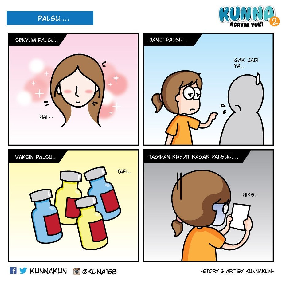 Palsuuuu #komikstrip #komik #komikunna #kunnakun #kunna #komikinajah #komikindonesia #vaksinpalsu #palsu
