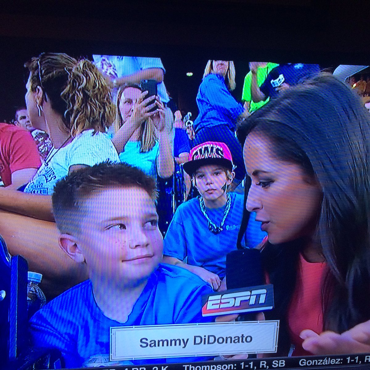LorraineSports1's tweet photo. Someone's ready for another @espn #staredown. Boy looking fresh with that haircut. #TwoGuard #CWSFinals #CWS2016 https://t.co/WgykMltS1u