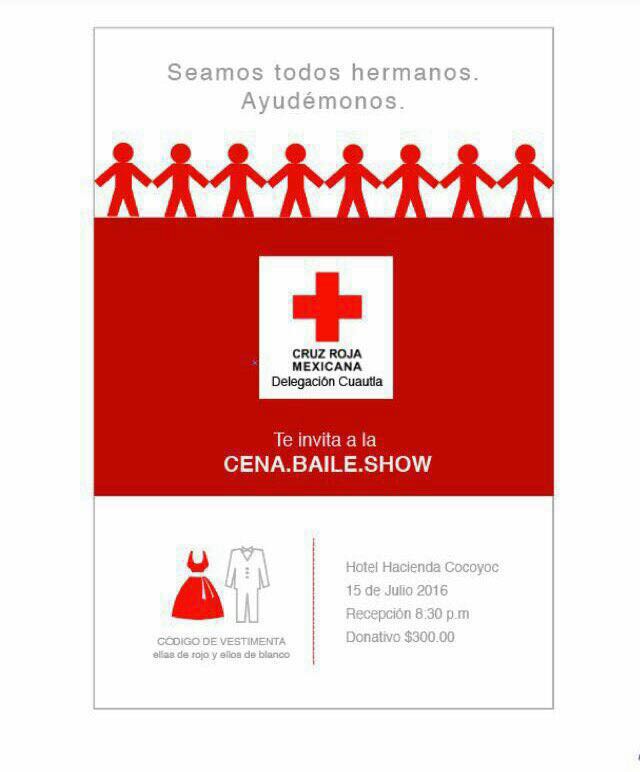 VisitaCuautla's tweet photo. Apoyemos a la Cruz Roja Cuautla en su cena-baile-show donativo $300
|Hotel Hacienda Cocoyoc|15 de Julio| 20:30 hrs| https://t.co/o4xT5hp2j1