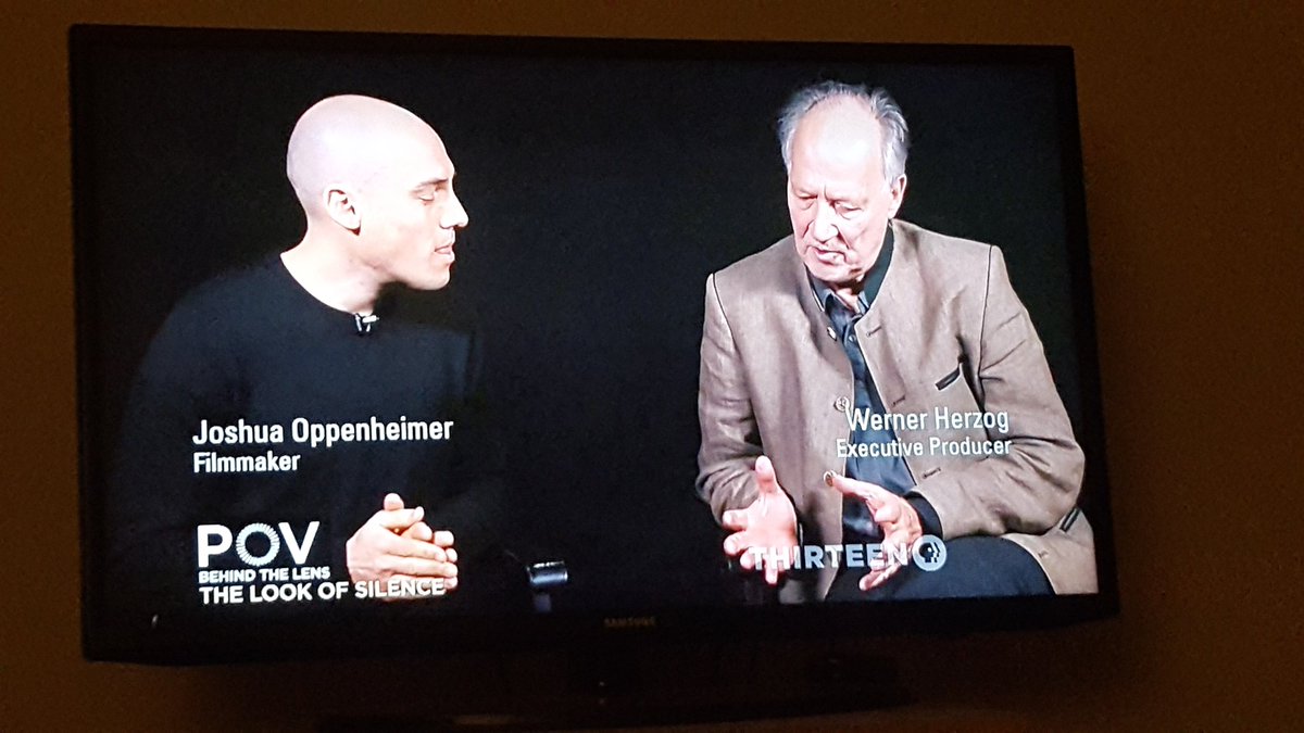 DailyFlickNY's tweet image. Thank you #POVdocs For #JoshuaOppenheimer &amp;amp; #WernerHerzog Interview After #TheLookOfSilence
pbs.org/pov/thelookofs…