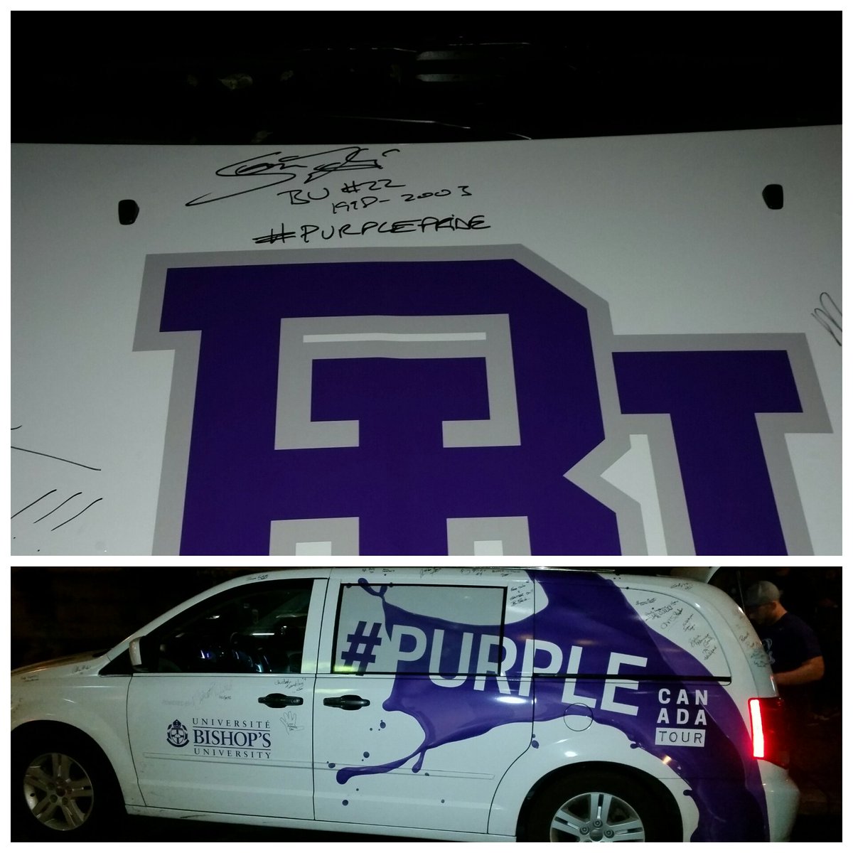 themojo22's tweet photo. #purplecanadatour.
#awesomevan
#gaitermobile
#purplepride
#BUspirit https://t.co/ZNEgRDnvy1