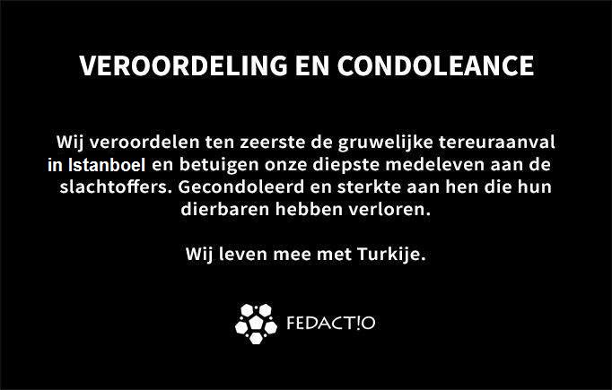 Fedactio's tweet photo. Wij veroordelen ten zeerste de gruwelijke #tereuraanval in #istanbul ... #Stopterrorism #TurkeyAttacks https://t.co/ZnMywwDJiu
