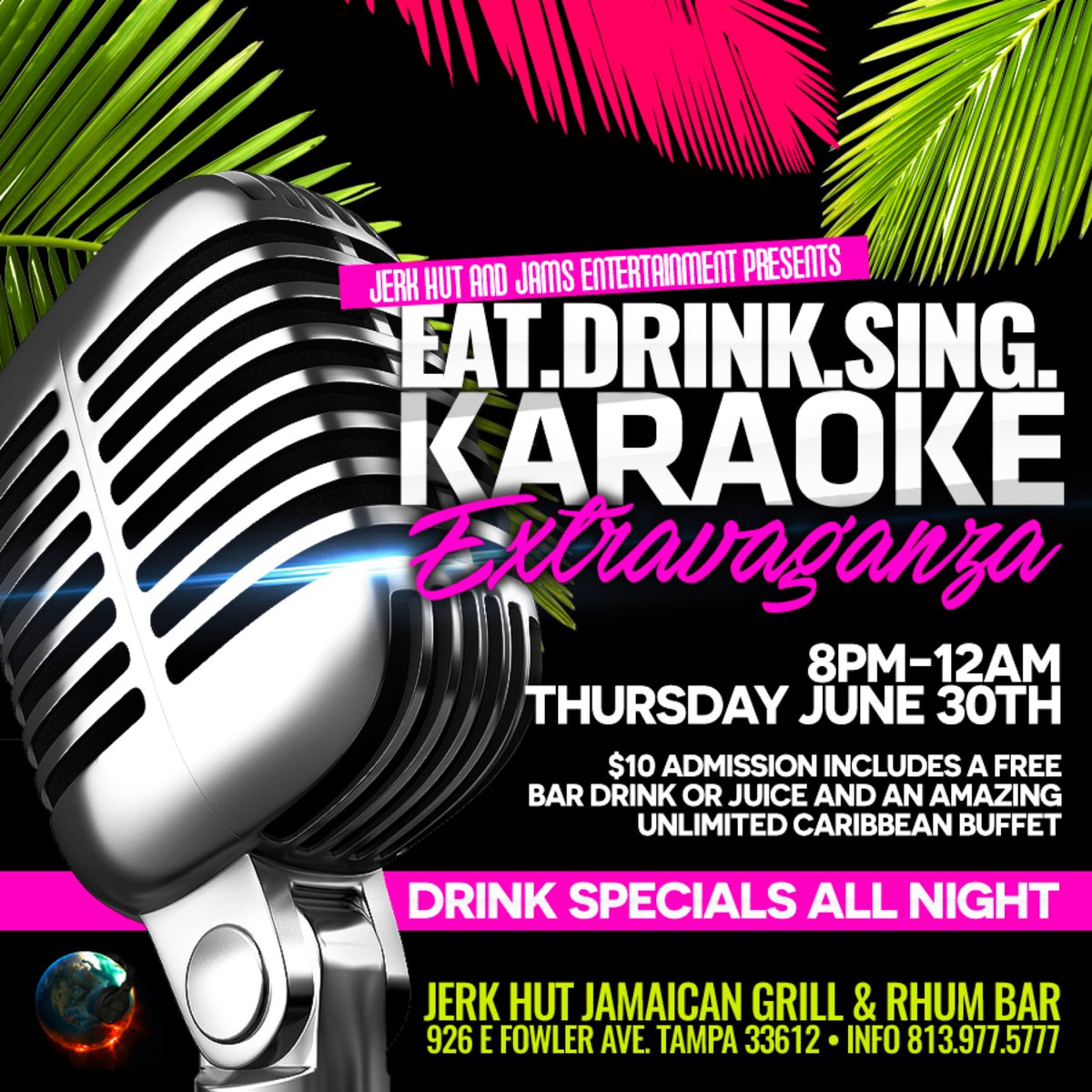 JerkHutTampa's tweet photo. #tampa this is an amazing #Karaoke #extrav with unlimited caribbean food tasting @jerkhut near #usf this thursday https://t.co/SDrM2u6rbB