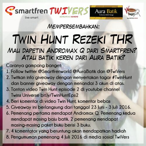 Ihiy ada kuis nih guys. Cuma disuruh komentar abis nonton video eps 2-nya #TwinHunt