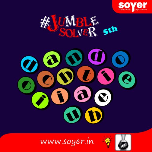 SoyerIndia's tweet photo. Below letters are based on the specification of HAND BLENDER. Rearrange the letters to form a valid word. (1/4) https://t.co/oVs1GIltmX