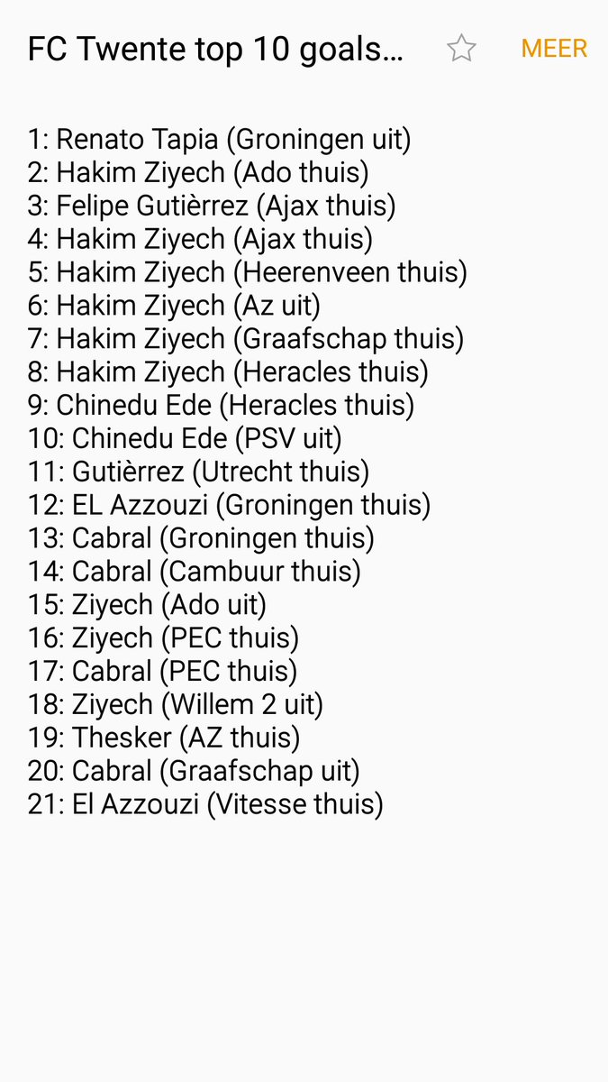 Welke 10 nummers van deze 21 moet sowieso in de top 10 komen? Laat het weten! #WoutFCTwente
