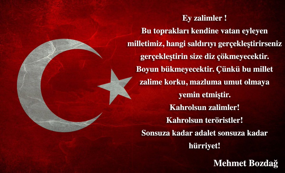 #MehmetBozdağ Bu millet zalime korku, mazluma umut olmaya yemin etmiştir.