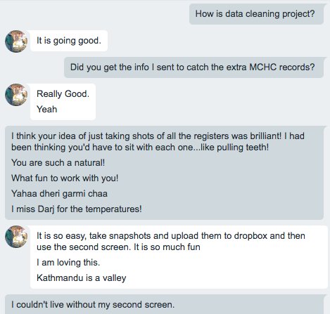 travelertrish's tweet image. #salesforceuseradoption at its finest... Health workers keep paper registers for health visits. We import the data.