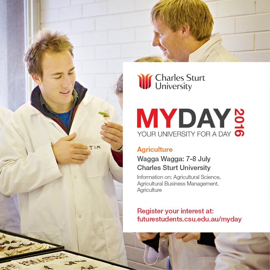 StudyCSU's tweet image. Interested in a career in Agriculture? Join us in Wagga Wagga next week! bit.ly/1WTnFOt